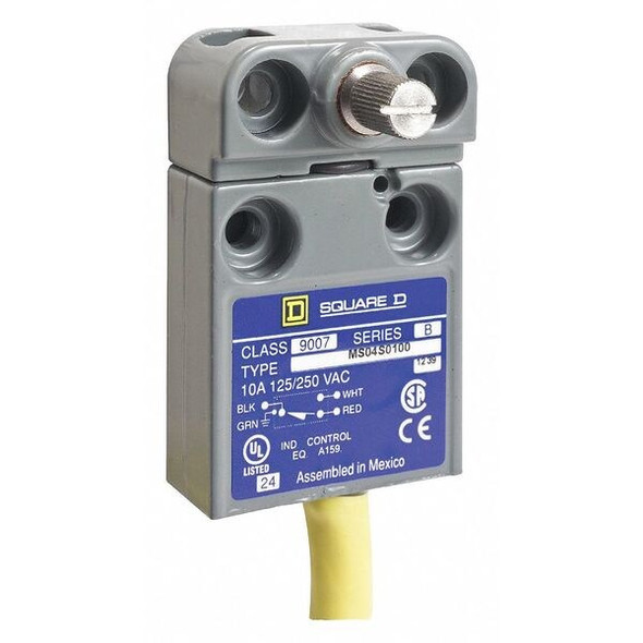 Limit Switch, No Lever, Rotary, SPDT, 10A at 300V AC, Actuator Location: Side