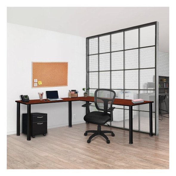 Kee Desking Kee L-Desk Shells, 66 D X 29 H, 66 W X Wood, Metal ML662442CHBPBK