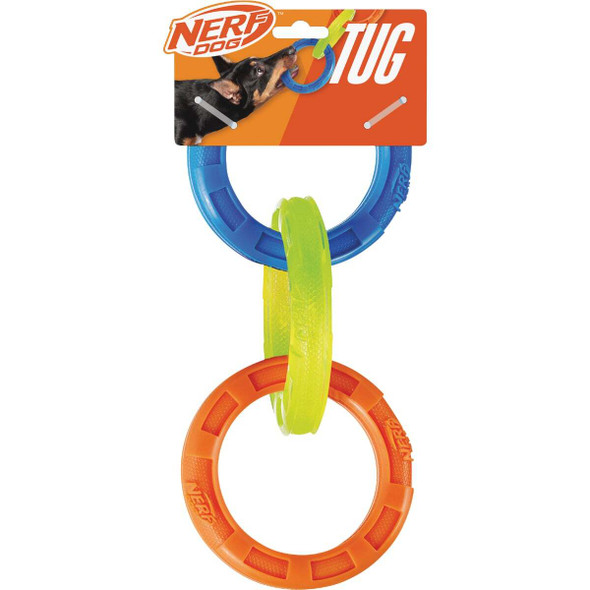 Nerf Dog 10.5 In. TPR 3-Ring Tug Dog Toy 3845
