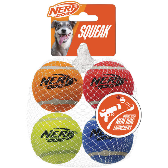 Nerf Dog 2.5 In. Squeak Tennis Ball (4-Pack) 8551