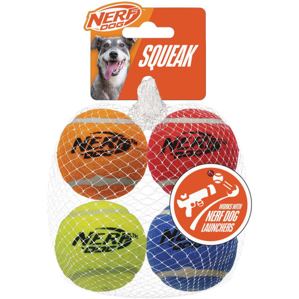 Nerf Dog 2.5 In. Squeak Tennis Ball (4-Pack) 8551