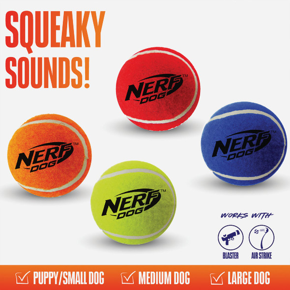 Nerf Dog 2.5 In. Squeak Tennis Ball (4-Pack)