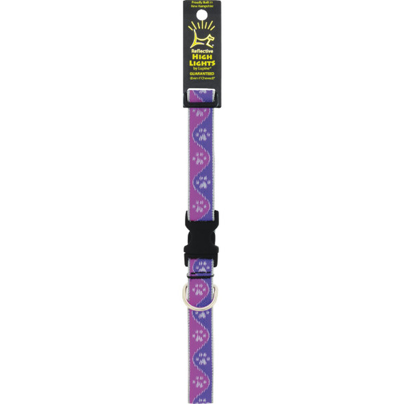 Lupine HL 1 In. Reflective Pink Paws 16 to 28 In. Adjustable Collar 48553