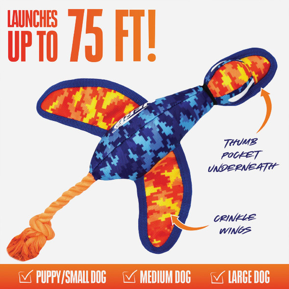 Nerf Dog 16.5 In. Nylon Digital Camo Crinkle Wing Launching Duck NF-7733 745490
