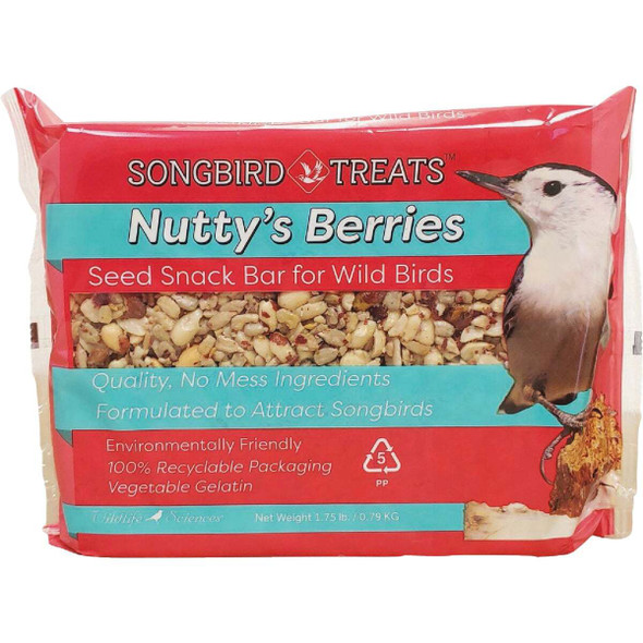 Wildlife Sciences Songbird Treats 1.75 Lb. Nutty's Berries Seed Bar 904
