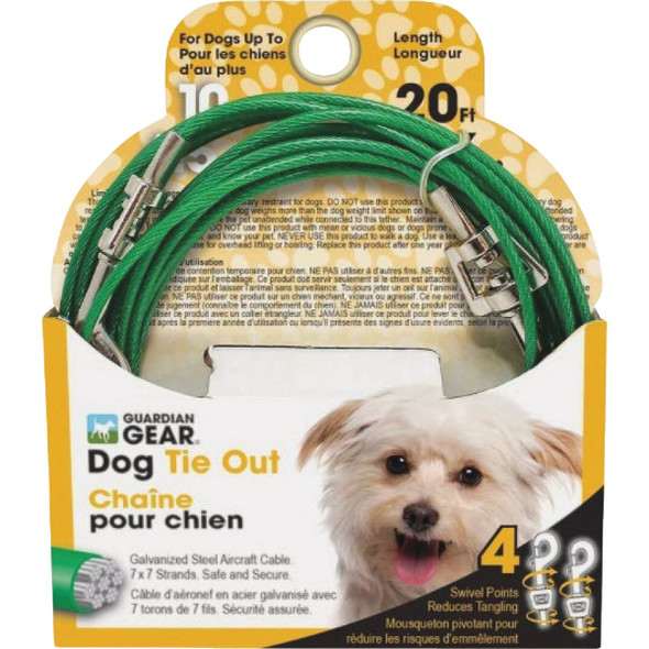 Boss Pet Guardian Gear Small Dog Swivel Snap Dog Tie-Out Swivel Snap, 20 Ft.