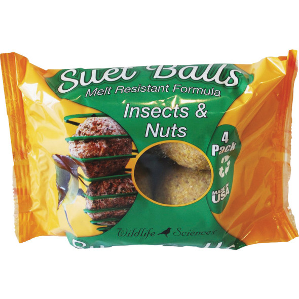 Wildlife Sciences Insect & Nut Suet Ball (4-Pack) 436