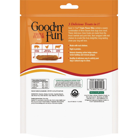 Good 'N' Fun Triple Flavor Rib 12 Oz. Dog Snack