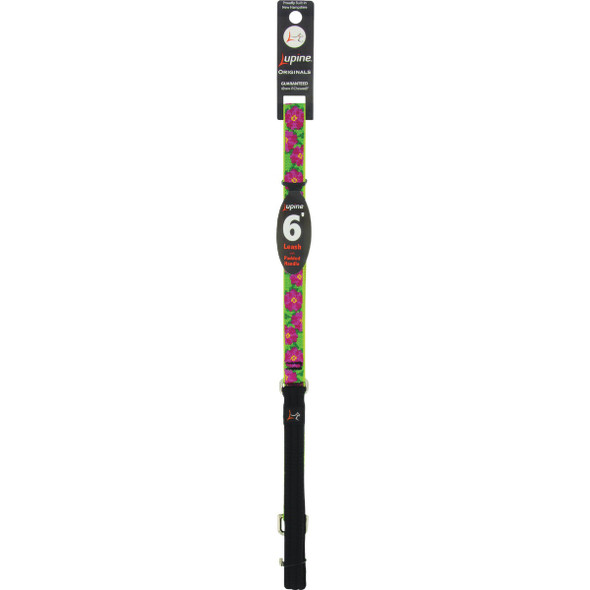 Lupine 3/4 In. x 6 Ft. Woven Pattern Petunias Dog Leash 22209