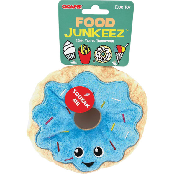 Boss Pet Chomper Food Junkeez Plush Donut Small Dog Toy ZD2217 12 21 764197