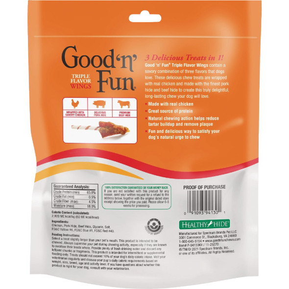 Good 'N' Fun Triple Flavor Wings 12 Oz. Dog Snack Good 'N' Fun Triple Flavor Wings 12 Oz. Dog Snack
