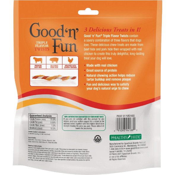 Good 'N' Fun Triple Flavor Twists Dog Snack (70-Pack)