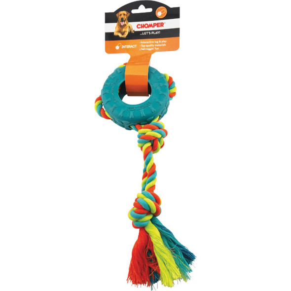 Boss Pet Chomper Tredz Rubber Tire & Rope Tug CTZ100M 712090
