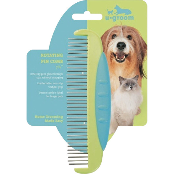 U-groom 7.25 In. Rotating Pin Pet Comb US1348 12 734361