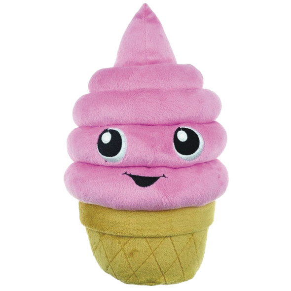 Boss Pet Chomper Food Junkeez Plush Ice Cream Cone Small Dog Toy ZD2210 12 24