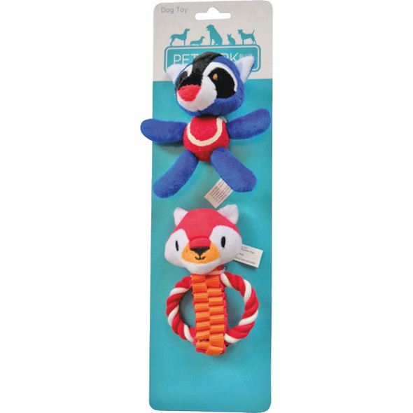 Boss Pet Pet Park Blvd Tossers Fox & Raccoon Dog Toy US2281 13