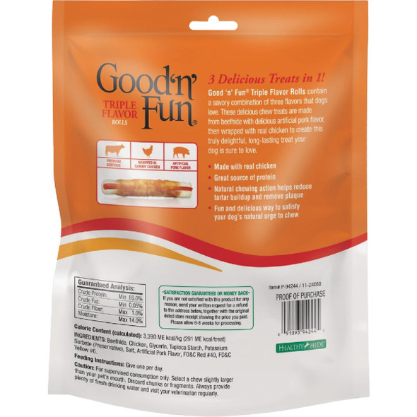 Good 'N' Fun Triple Flavor Roll Dog Snack (6-Pack)