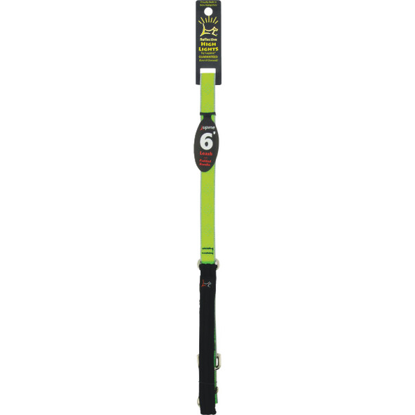 Lupine 3/4 In. x 6 Ft. Reflective Green Diamond Dog Leash 48109