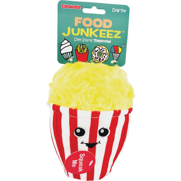 Boss Pet Chomper Food Junkeez Plush Popcorn Small Dog Toy ZD2206 12 20 762181
