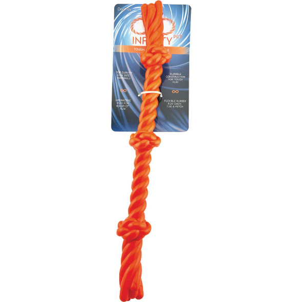 Boss Pet Infinity TPR 3-Knot TPR Rope Orange Dog Toy