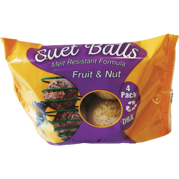 Wildlife Sciences Fruit & Nut Suet Ball (4-Pack) 432