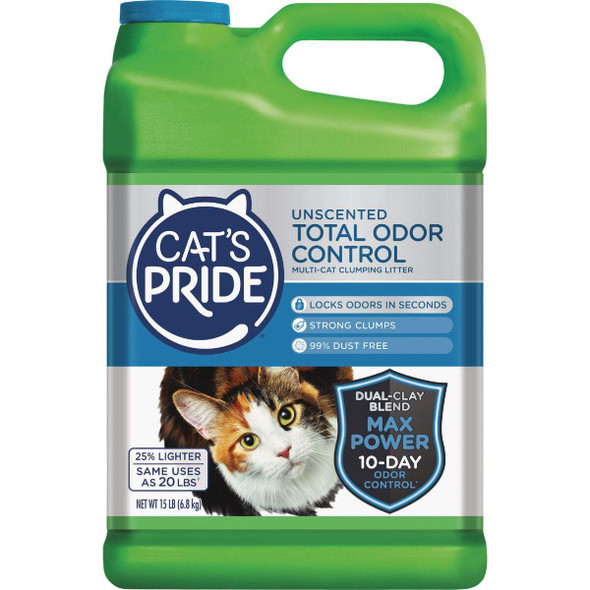 Cat's Pride 15 Lb. Multi-Cat Clumping Unscented Total Odor Control Cat Litter