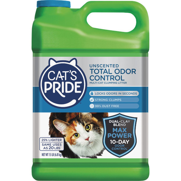 Cat's Pride 15 Lb. Multi-Cat Clumping Unscented Total Odor Control Cat Litter