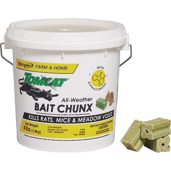 Tomcat 4 Lb. All-Weather Rats, Mice, & Meadow Voles Bait Chunx 32444