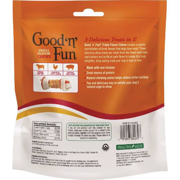 Good 'N' Fun 6 In. Triple Flavor Chew Bone (3-Pack)