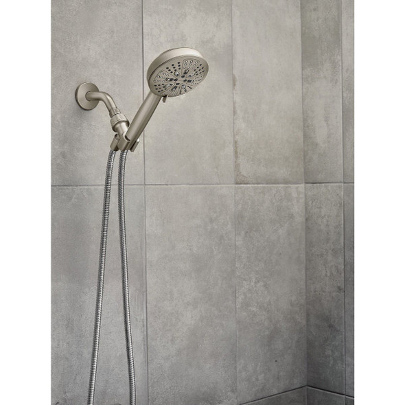 Moen Hydro Energetix 7-Spray Wall Mount Handheld Shower Head, Spot Resistant Brushed Nickel