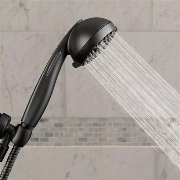 Waterpik PowerPulse 6-Setting Matte Black Handheld Showerhead XAS-645ME 418030