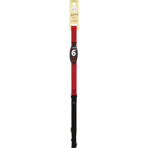Lupine 3/4 In. x 6 Ft. Traditional Solid Red Dog Leash 22509 Lupine 3/4 In. x 6 Ft. Traditional Solid Red Dog Leash 22509