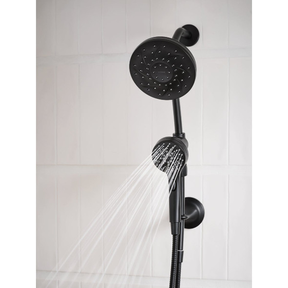 Moen 6-Function Matte Black 6-1/2 In. Dia. Spray Head Hand Shower Moen 6-Function Matte Black 6-1/2 In. Dia. Spray Head Hand Shower