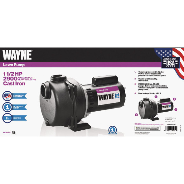 Wayne 1-1/2 HP Permanent Lawn Sprinkling Pump Wayne 1-1/2 HP Permanent Lawn Sprinkling Pump
