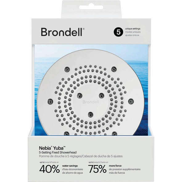Brondell Nebia Yuba 5-Setting Fixed Showerhead, Chrome NE80-SH-CH 409455