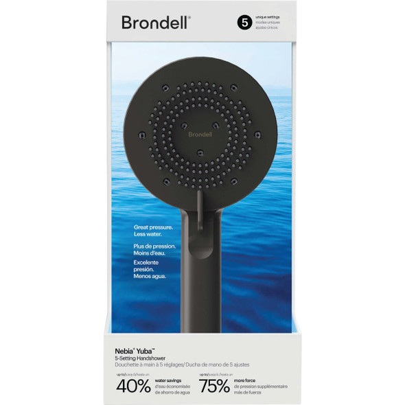Brondell Nebia Yuba 5-Setting Handshower, Matte Black NE80-HS-MB 496510