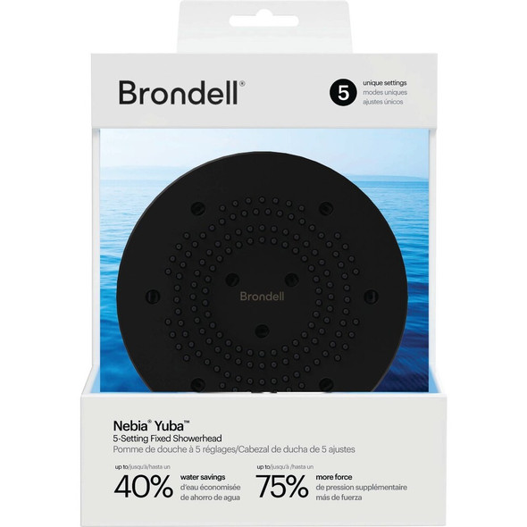 Brondell Nebia Yuba 5-Setting Fixed Showerhead, Matte Black NE80-SH-MB 420640