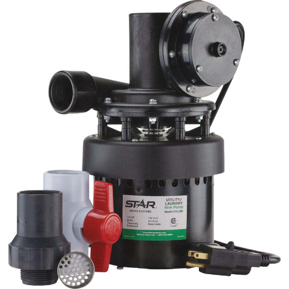 Star Water Systems 1/3 HP Thermoplastic Utility/Laundry Sink Pump STL001