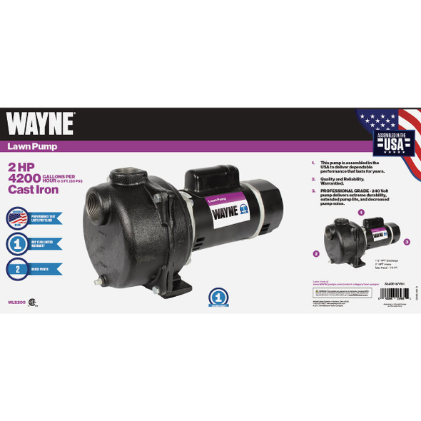 Wayne 2 HP Permanent Lawn Sprinkling Pump WLS200 445196
