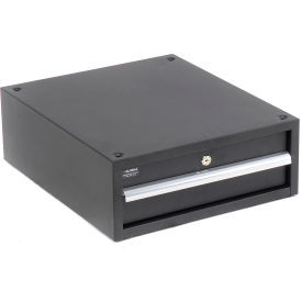 Global Industrial Stacking Steel Drawer W/ Cylinder Lock 17-1/4""W x 20""D Black