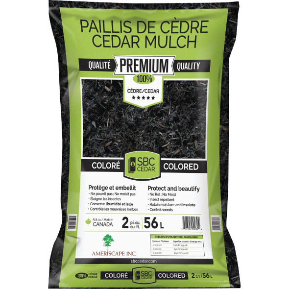 SBC 2 Cu. Ft. Dyed Black 100% Pure Cedar Mulch 92300