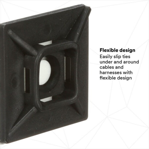 3m Cable Tie Base, Nylon 6-6, Black, 0.99 in L CTB1X1BKA-C