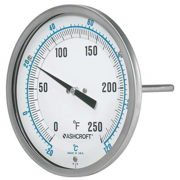 Ashcroft Dial Thermometer,5 in Dial,1/2 in Conn. 50EI60R090XCS50/550F