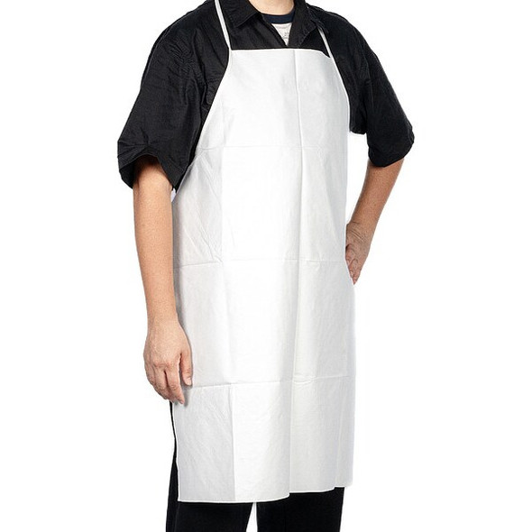 Condor Bib Apron, Sewn, Not Applicable, White, 100 PK 817GN5