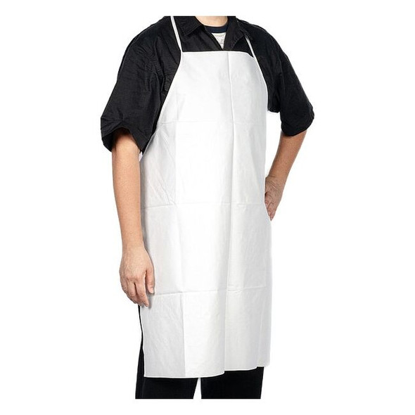 Condor Bib Apron, Sewn, Not Applicable, White, 100 PK 817GN5
