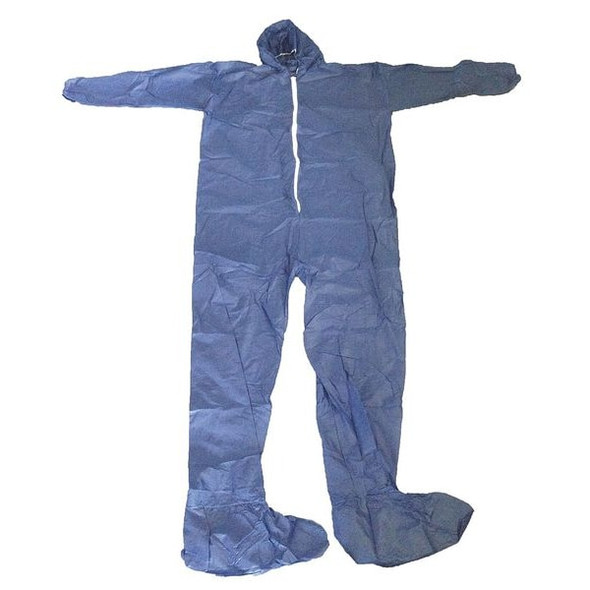Condor Coveralls,2XL,Blue,Polypropylene,PK25 26W832 Condor Coveralls,2XL,Blue,Polypropylene,PK25 26W832