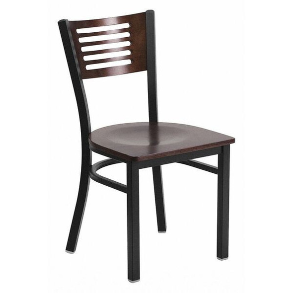Hercules Restaurant Chair, Black Back, 17 in W 21" L 32" H
