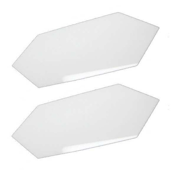 Mirredge Seam Plates, 3 in L, 1 1/2 in W, 1/8 in H, White Acrylic 42502