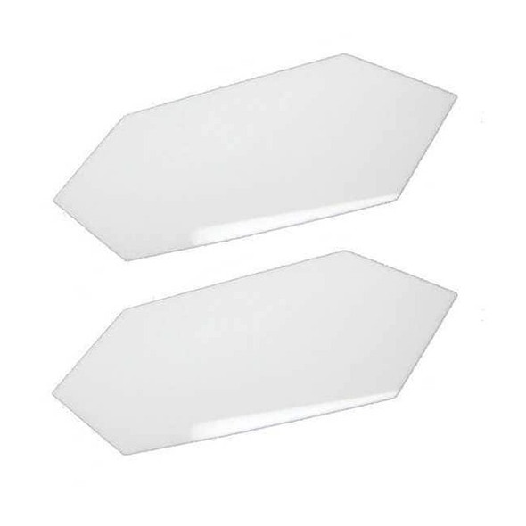 Mirredge Seam Plates, 3 in L, 1 1/2 in W, 1/8 in H, White Acrylic 42502