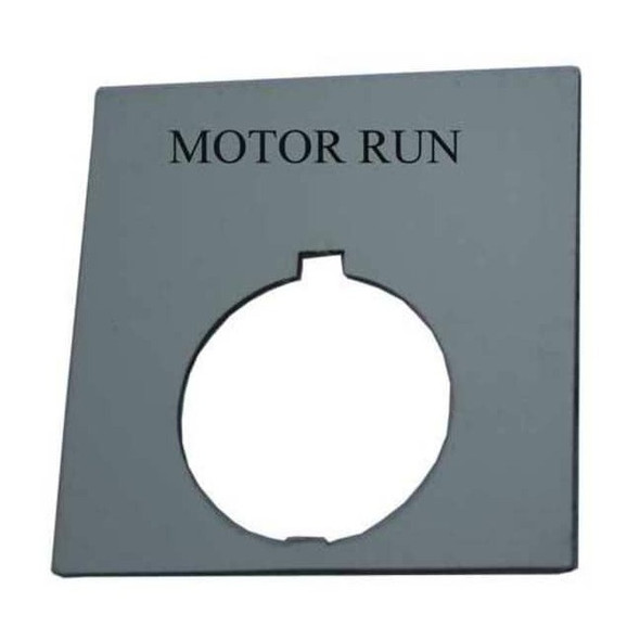 Eaton LegendPlate,MotorRun,Wht/Blk,Rectangular HT8SP81
